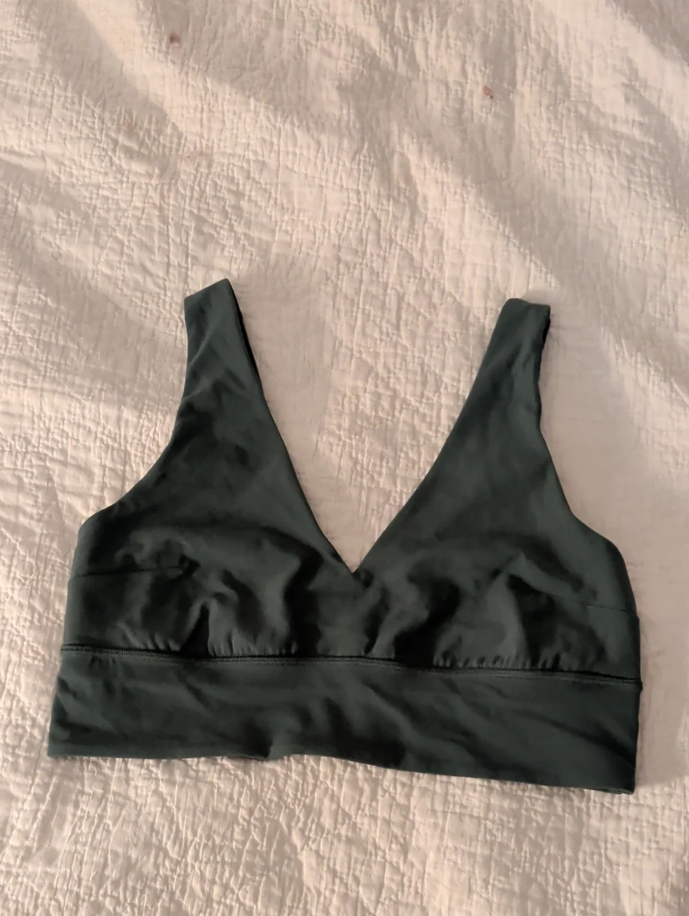 Lululemon Align V-neck Bra C-d Cup Light Support Sz12 Dark Forest